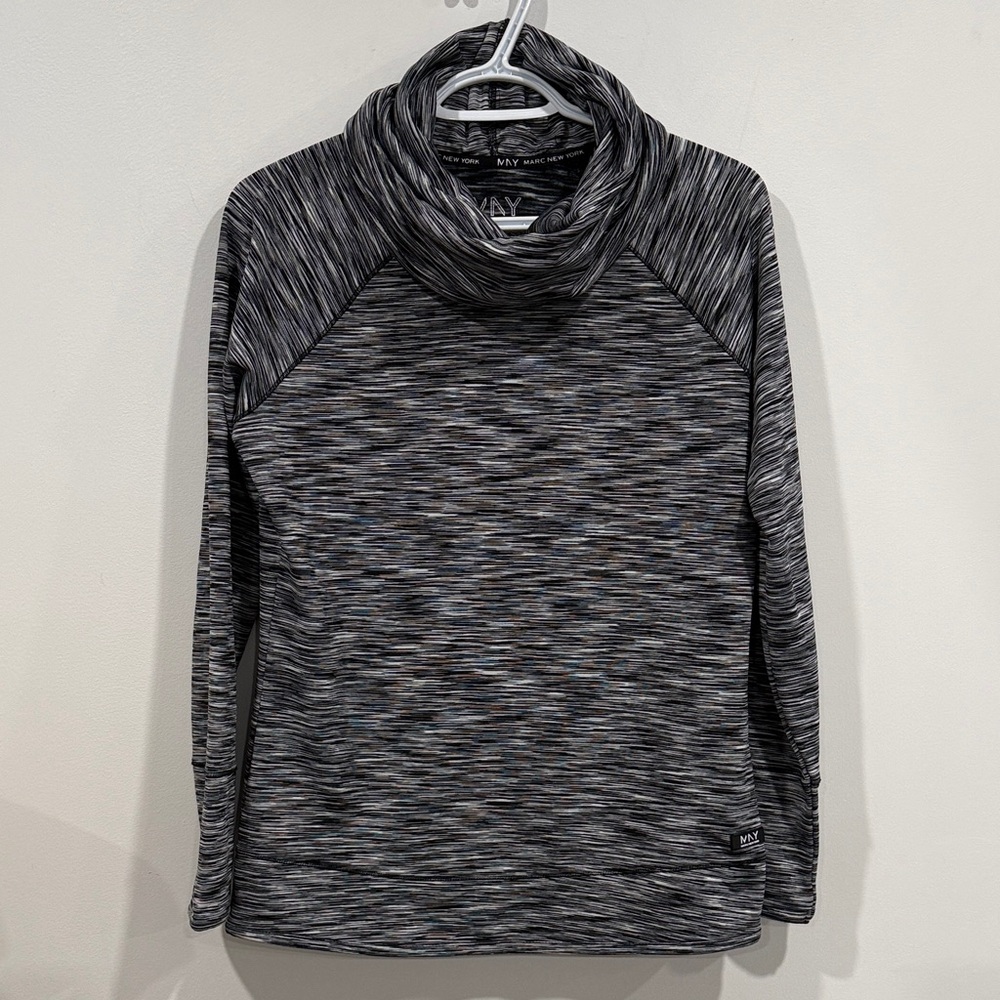 Marc New York Black and Gray Patterned Top